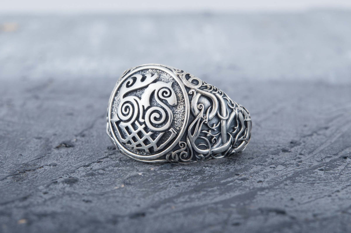Bague Sleipnir et Style Urnes — Argent 925