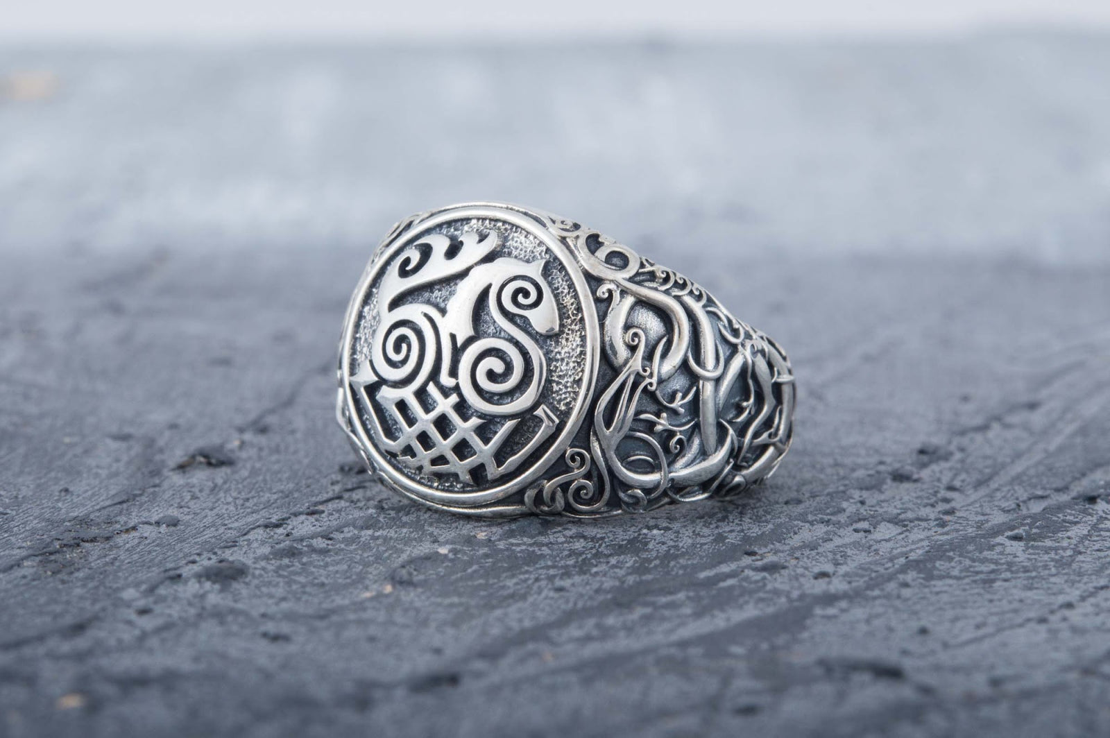 Bague Sleipnir et Style Urnes — Argent 925