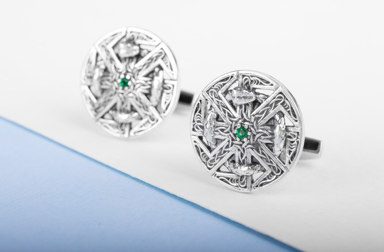 Boutons de manchette Viking Norna — Argent 925