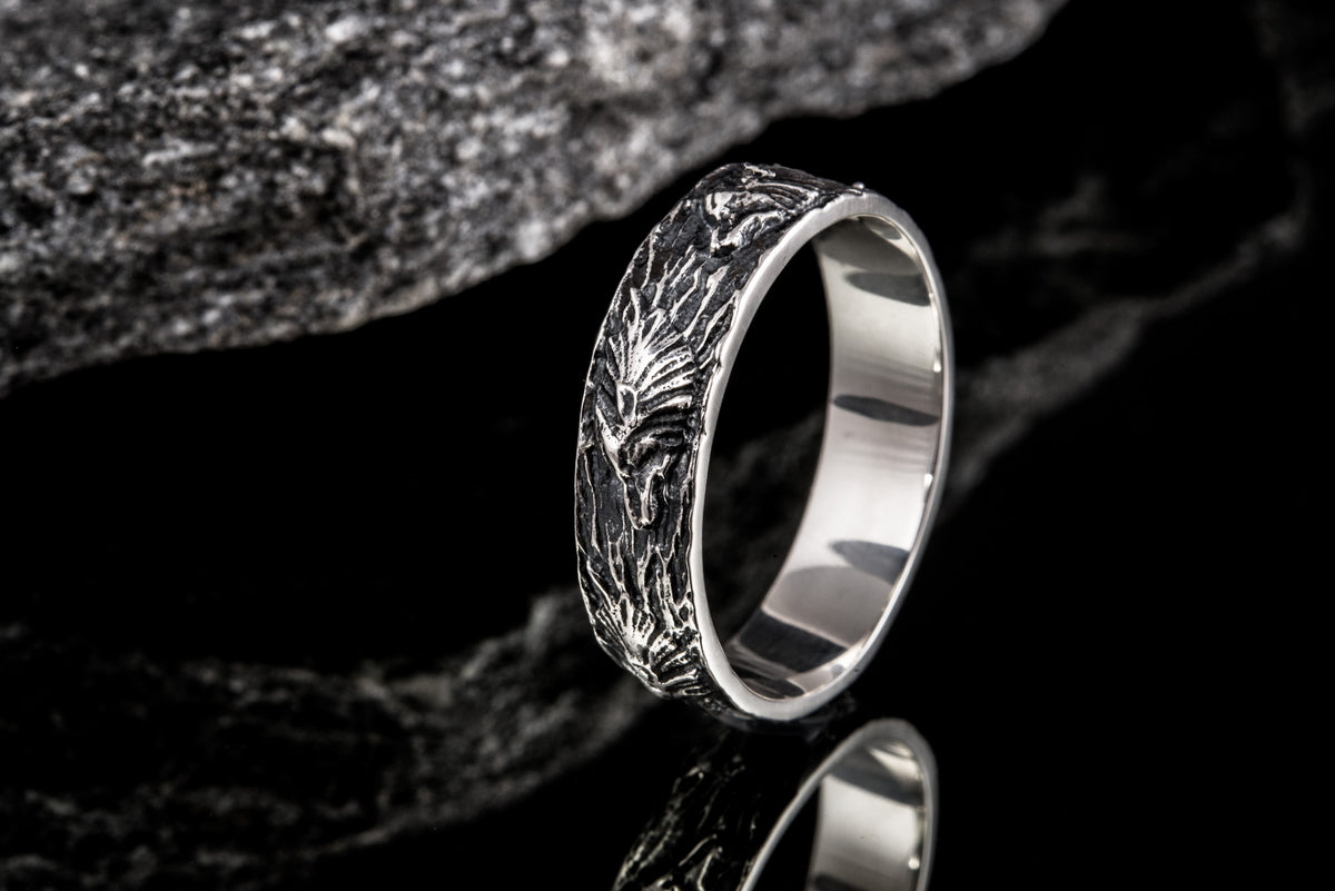 Bague Loup et Ornement — Argent 925