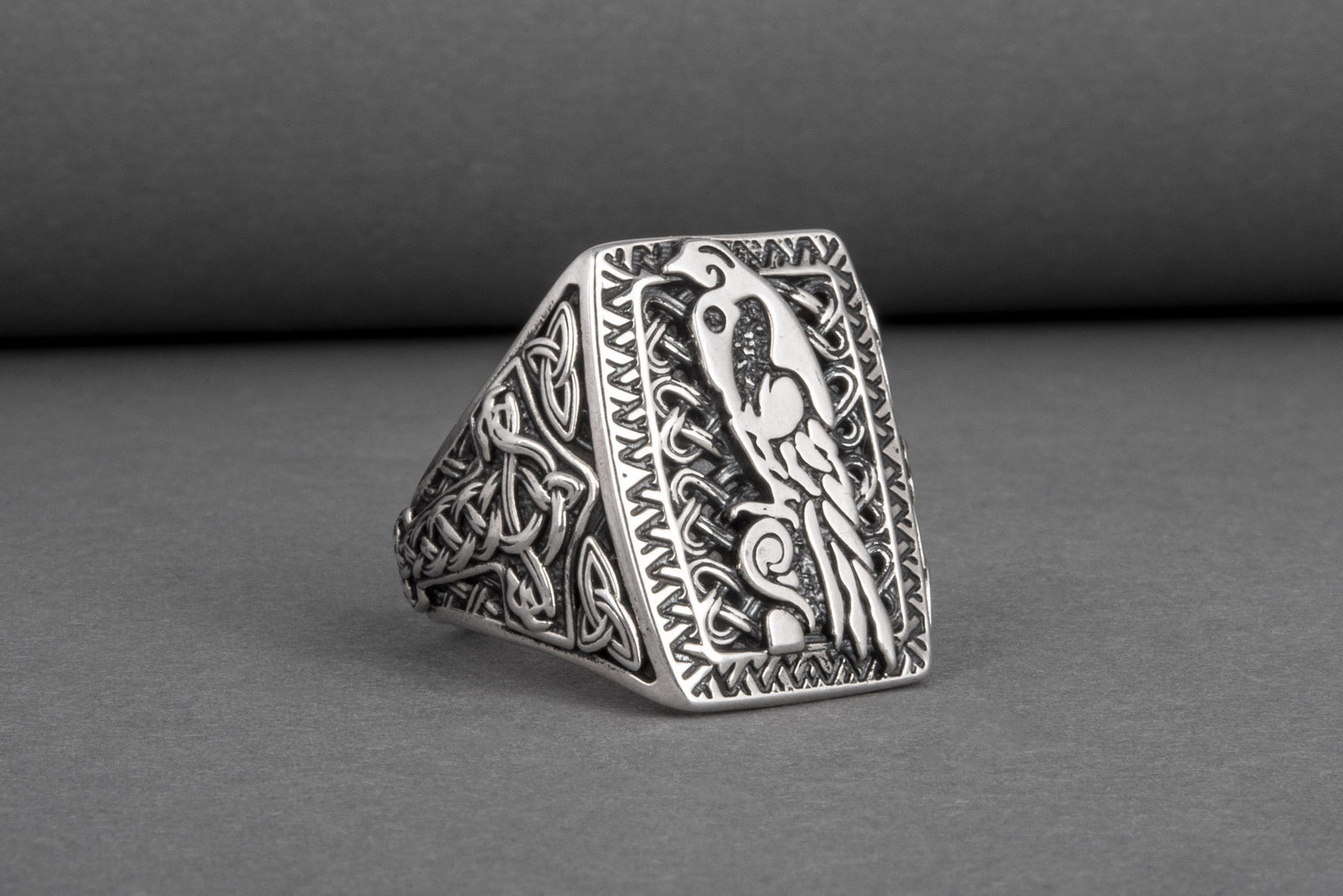Bague Ornement et Corbeaux — Argent 925