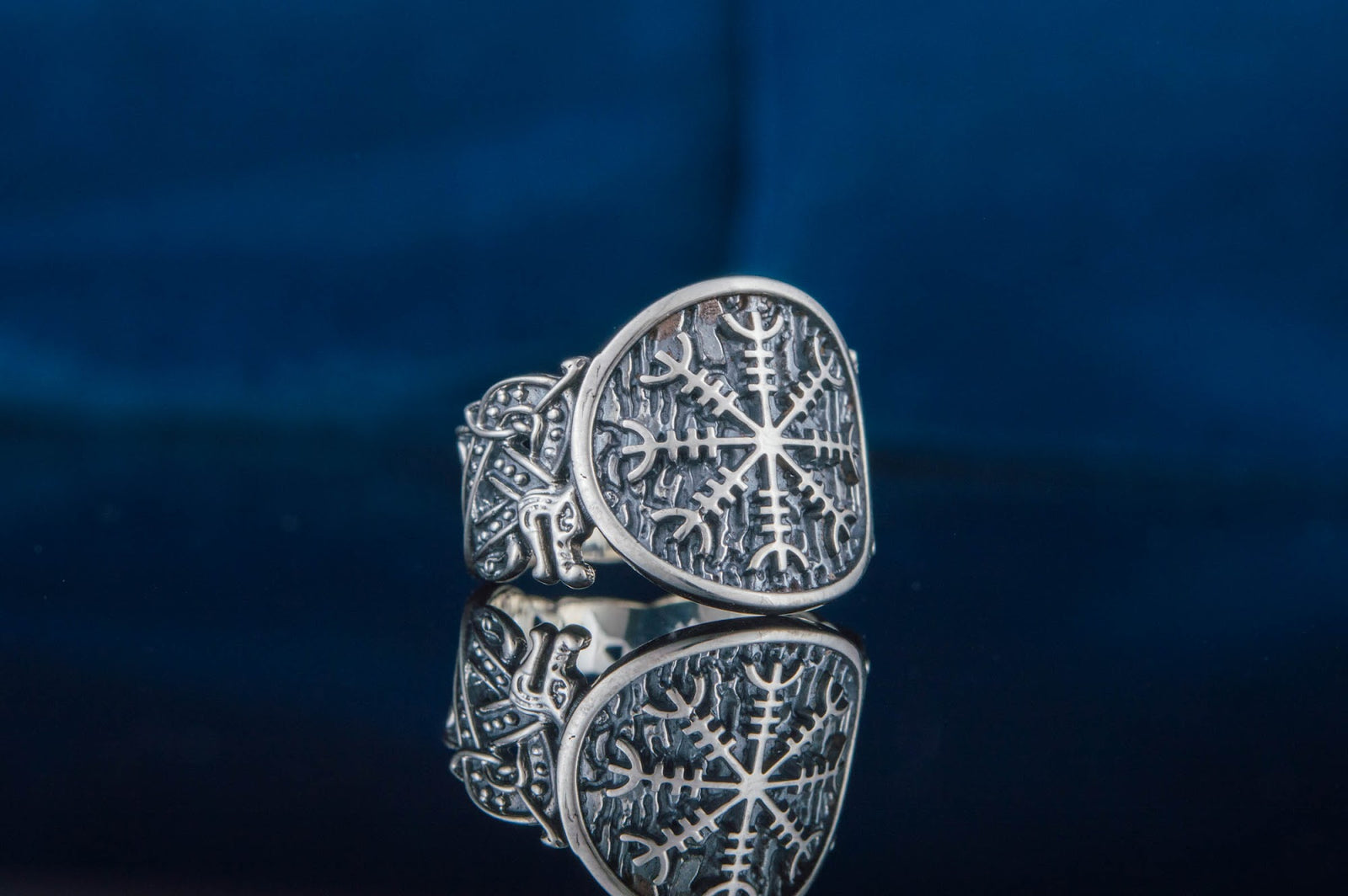 Bague Aegishjalmur et Ornement Chevalière — Argent 925