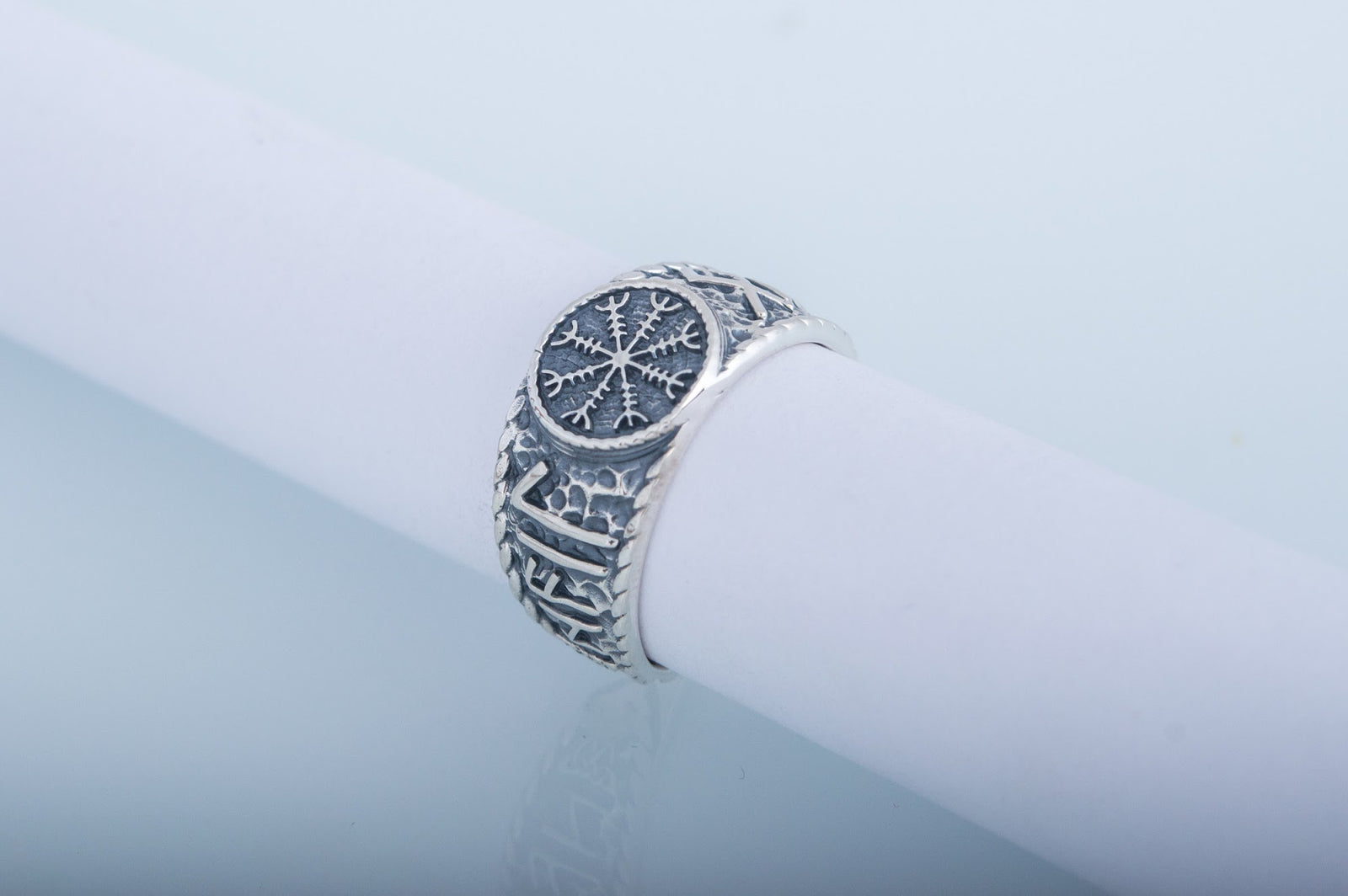 Bague Aegishjalmur et Salut à Odin — Argent 925