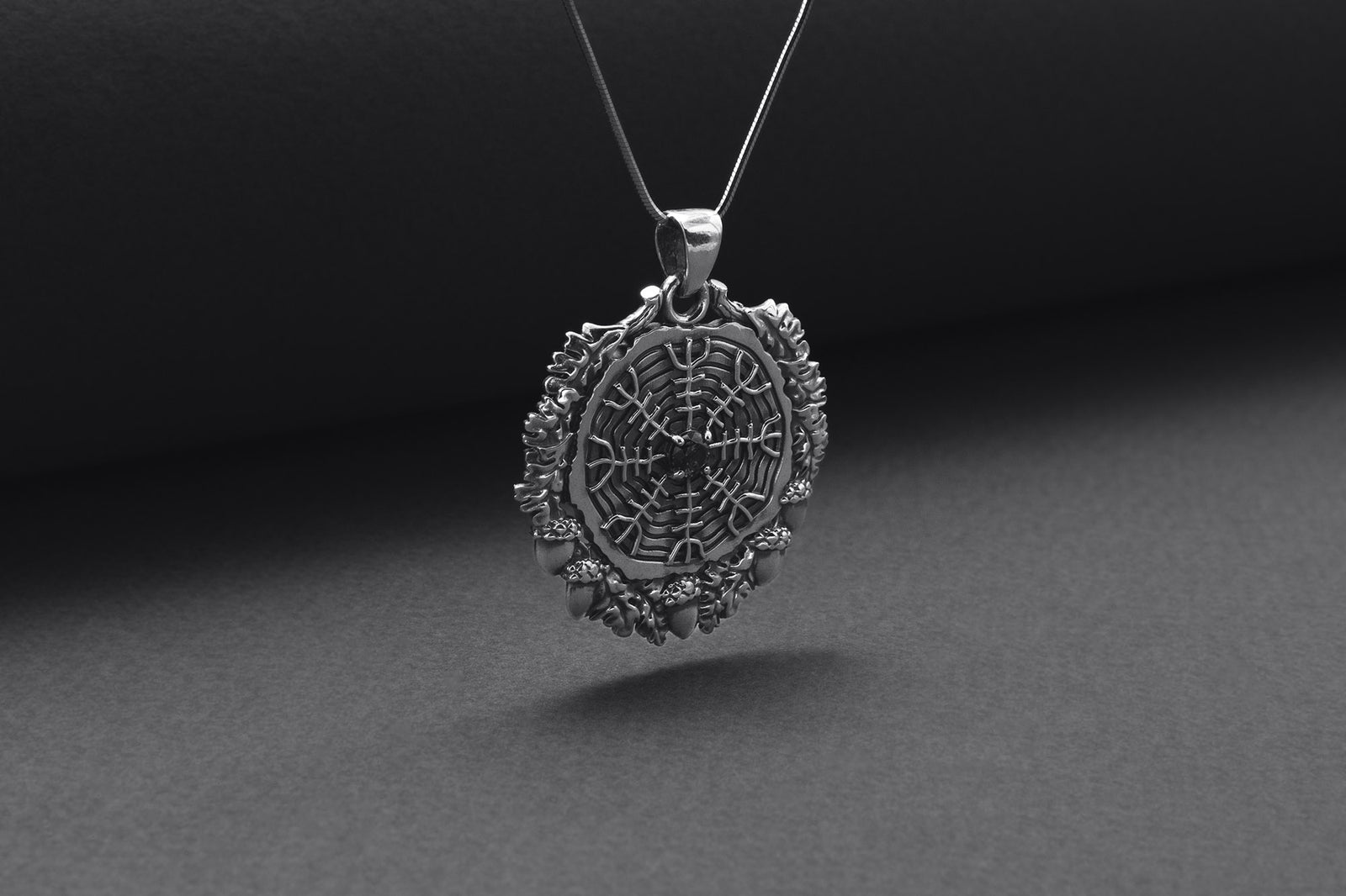 Pendentif Aegishjalmur et Bois — Argent 925