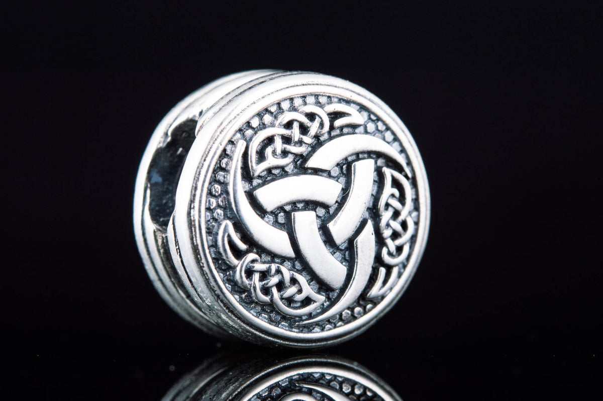 Perle de Barbe Médaillon Triple Corne d’Odin — Argent 925