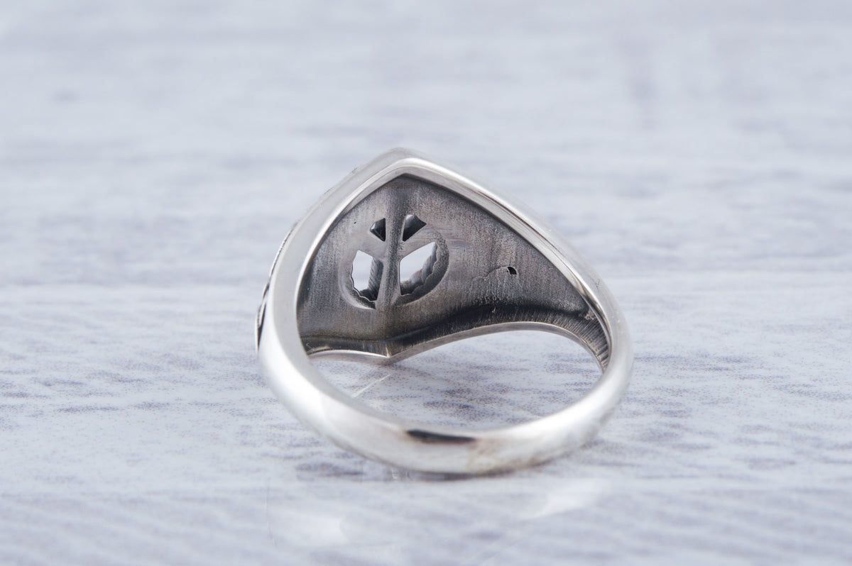 Bague Ornement et Algiz Runique — Argent 925