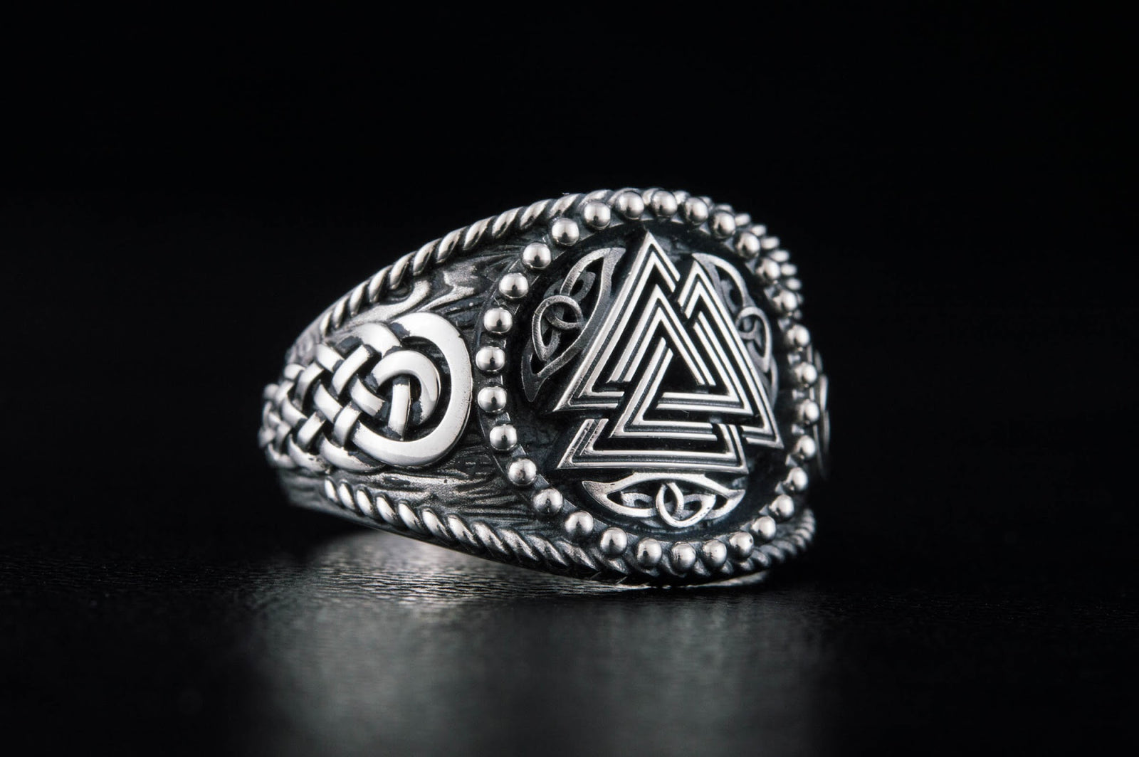 Bague Valknut et Ornement Ivar — Argent 925