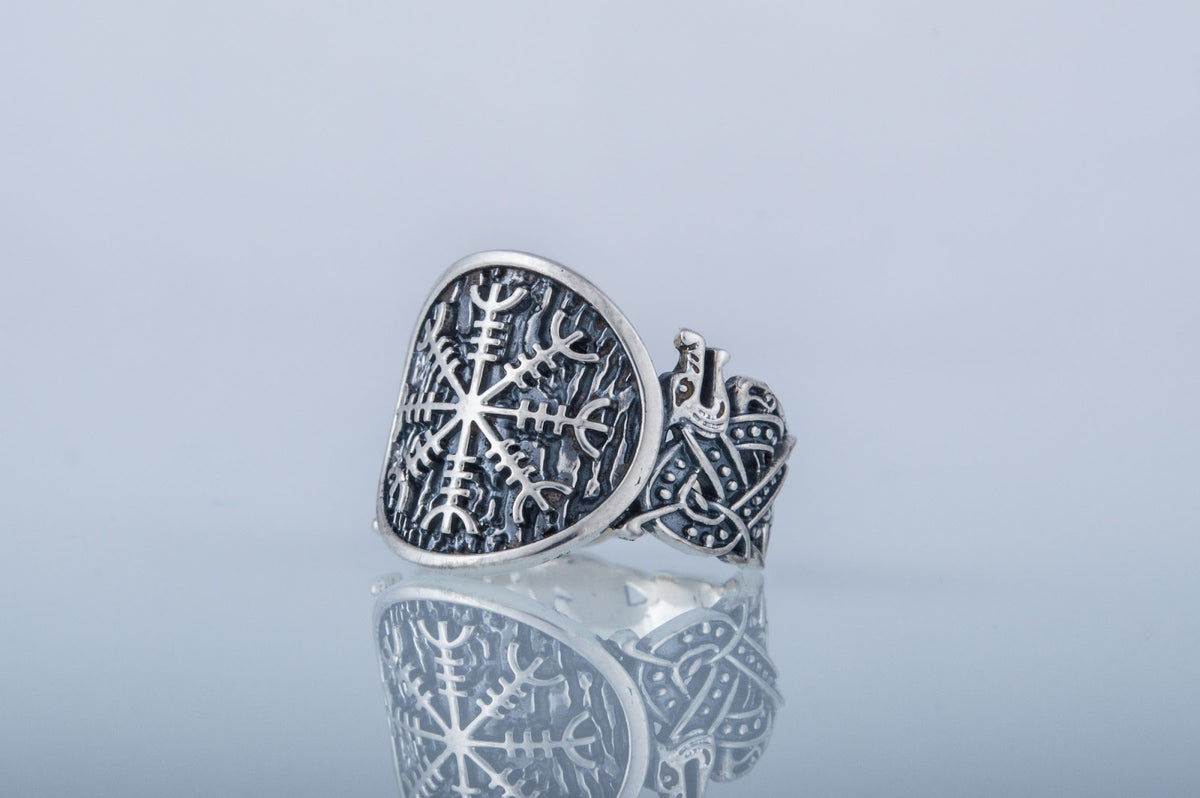Bague Aegishjalmur et Ornement Chevalière — Argent 925