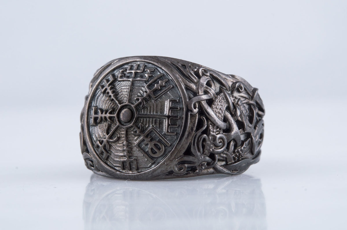 Bague Vegvisir et Style Mammen — Argent 925
