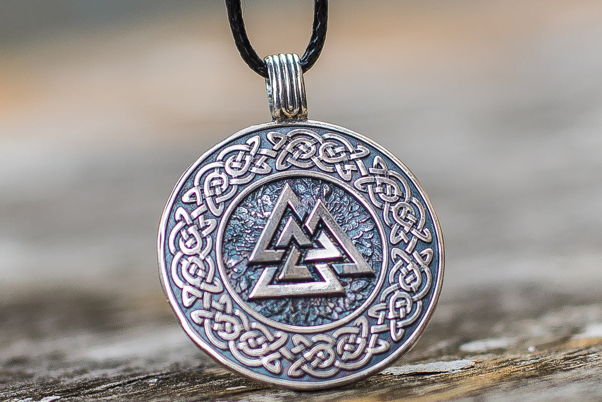 Pendentif Valknut et Ornement Viking — Argent 925
