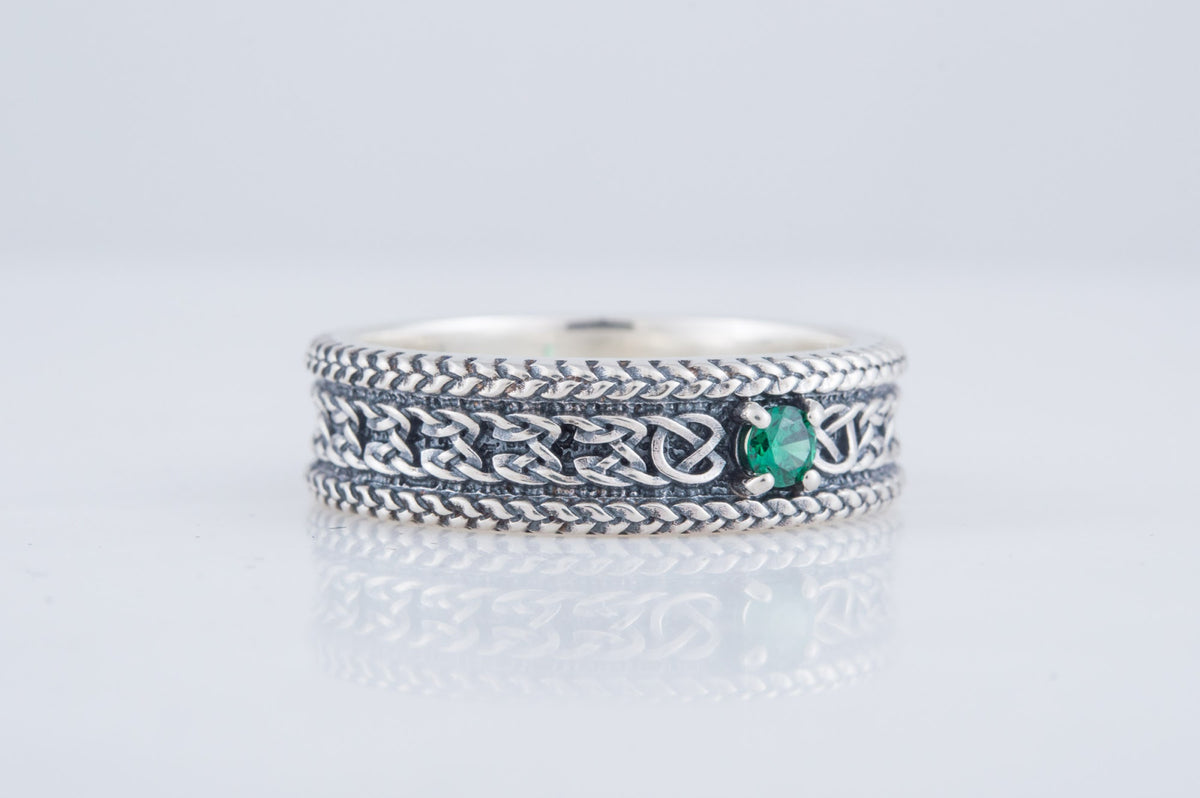 Bague Ornement sertie de pierres Anneau — Argent 925