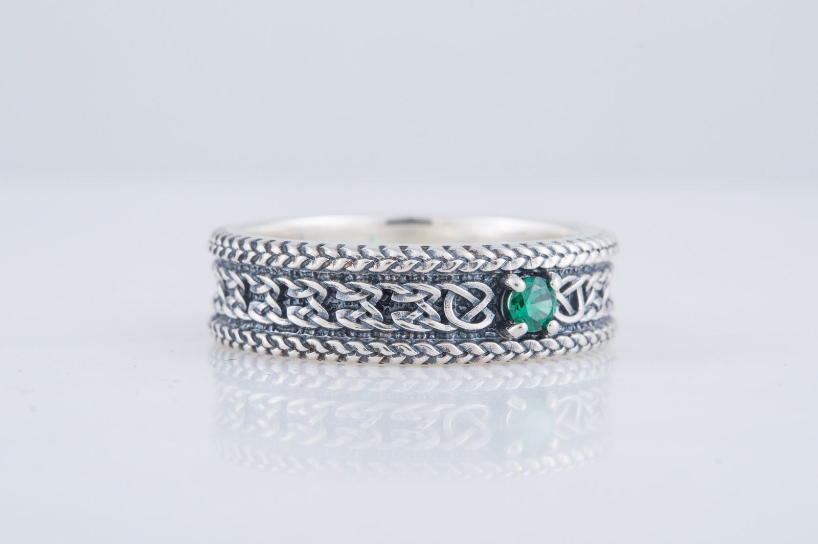 Bague Ornement sertie de pierres Anneau — Argent 925