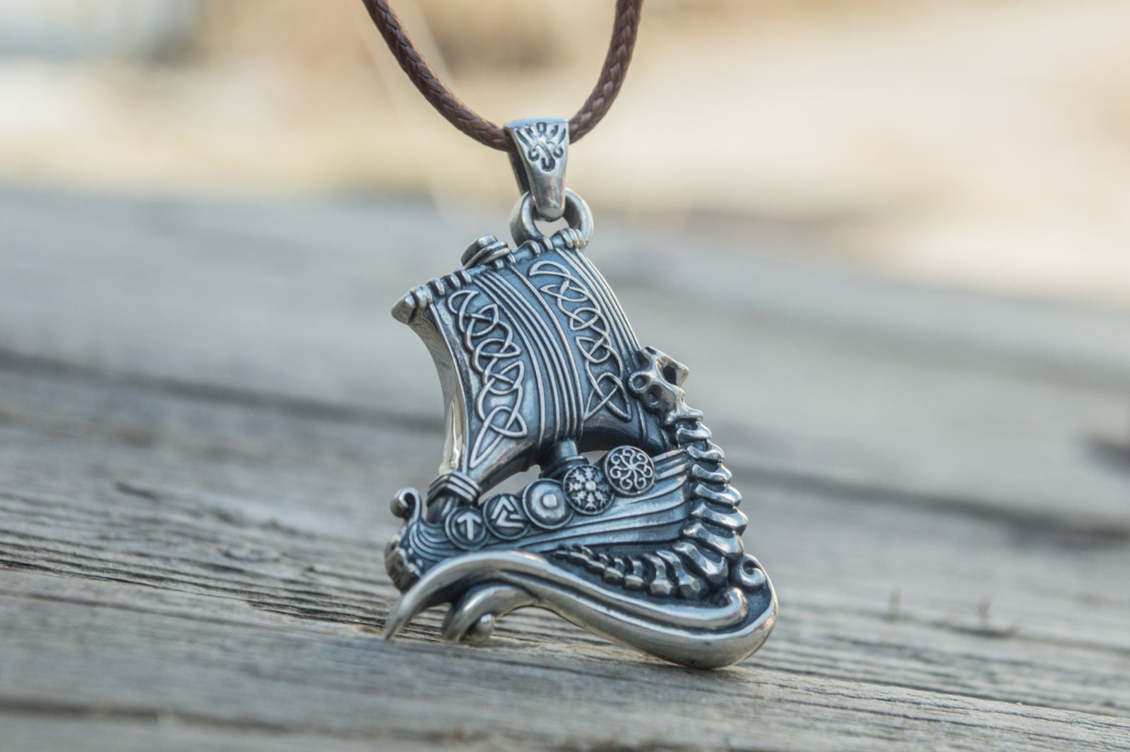 Pendentif Drakkar Ragnar — Argent 925