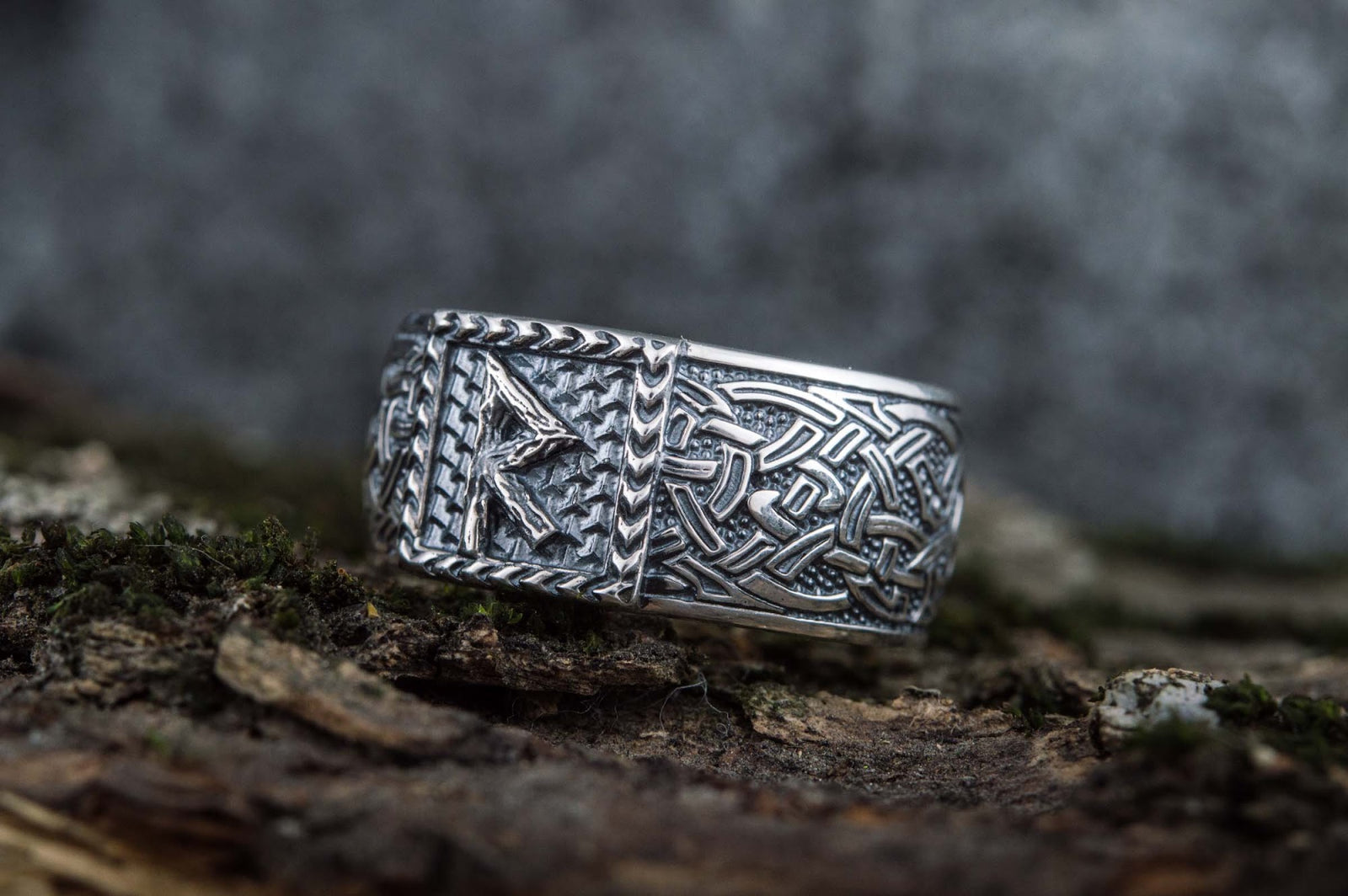 Bague Runique Ragnar — Argent 925