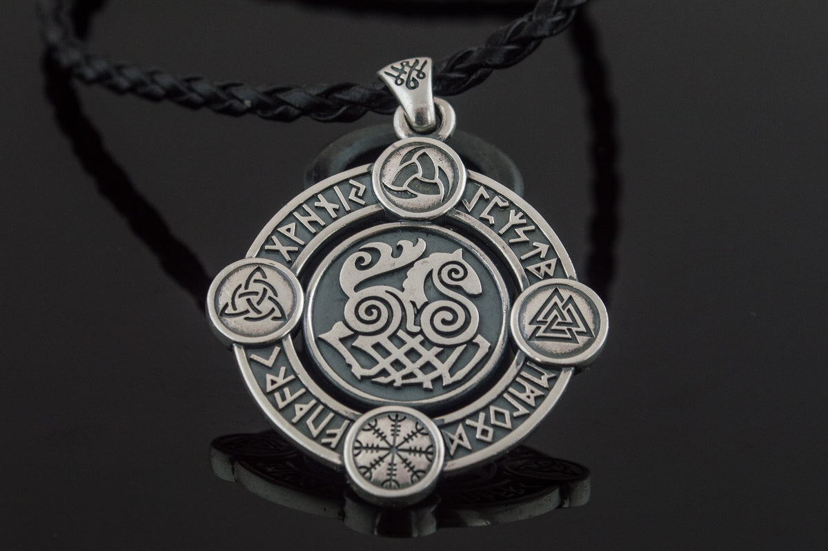 Pendentif Sleipnir Runique — Argent 925