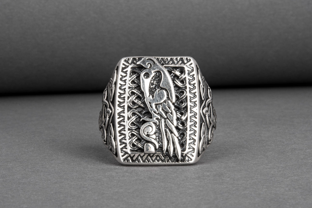Bague Ornement et Corbeaux — Argent 925