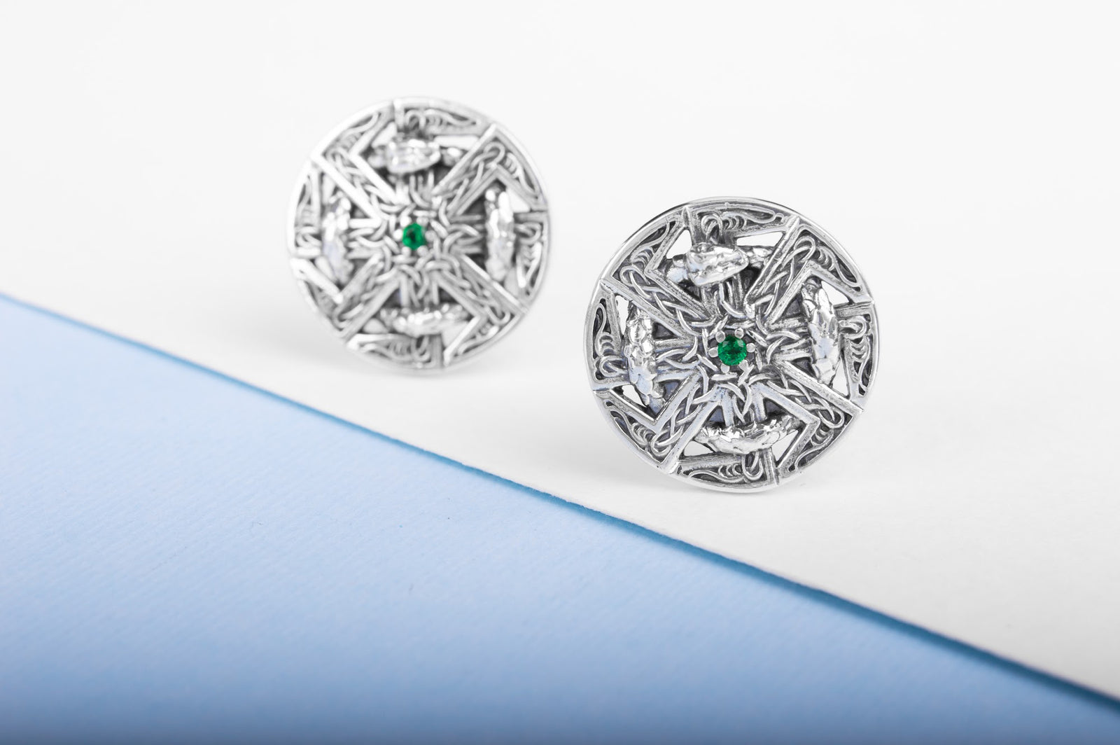 Boutons de manchette Viking Norna — Argent 925