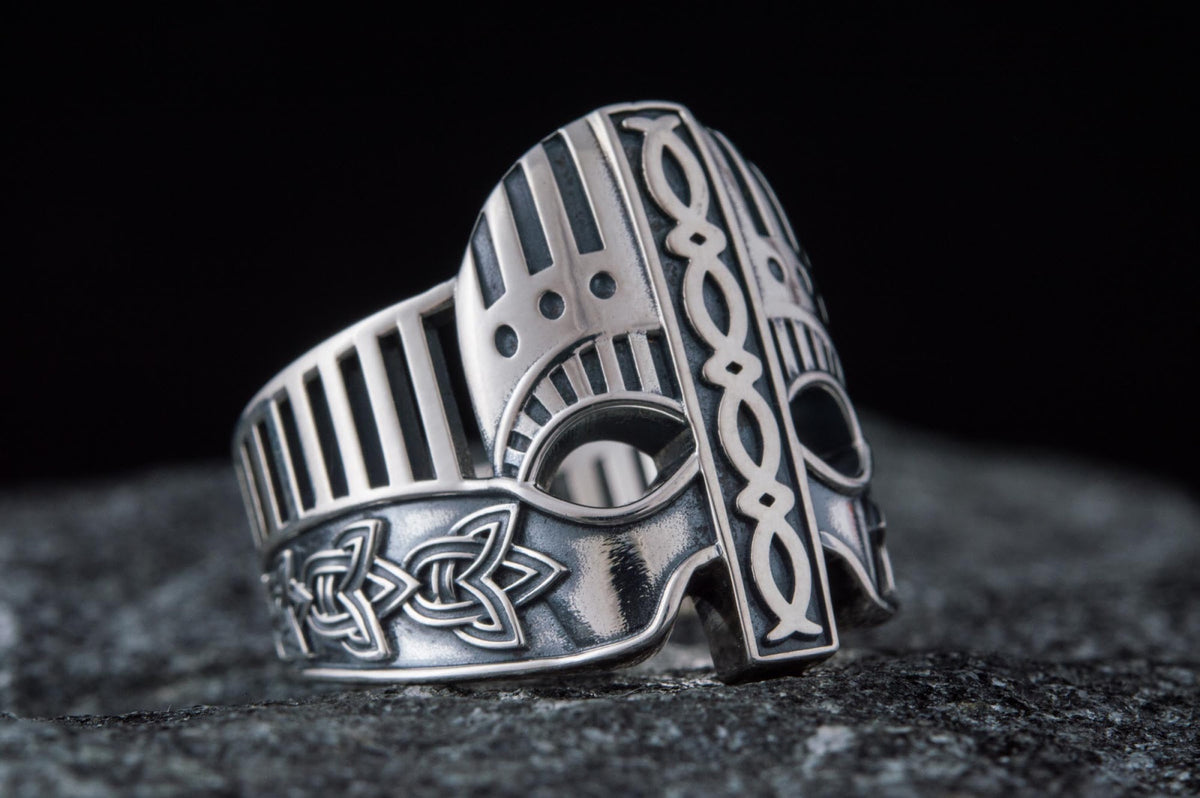 Bague Casque et Ornement — Argent 925
