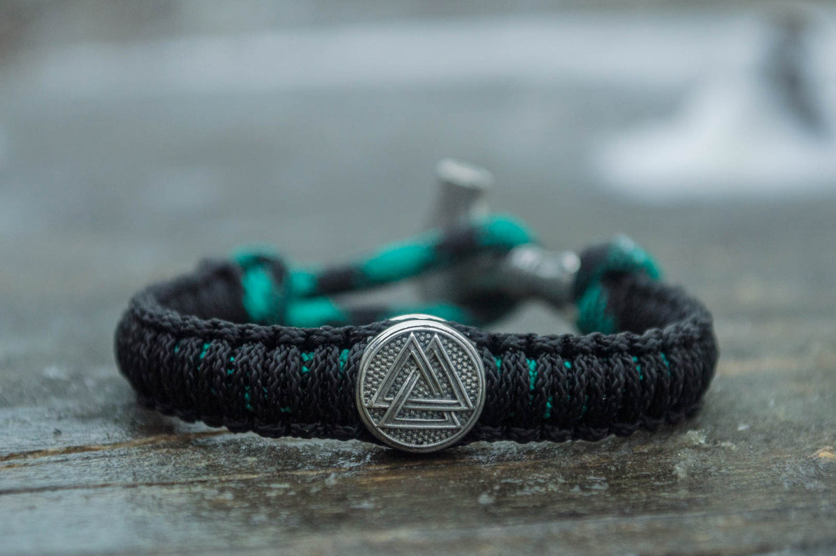 Bracelet Paracorde Marteau de Thor Sven — Argent 925