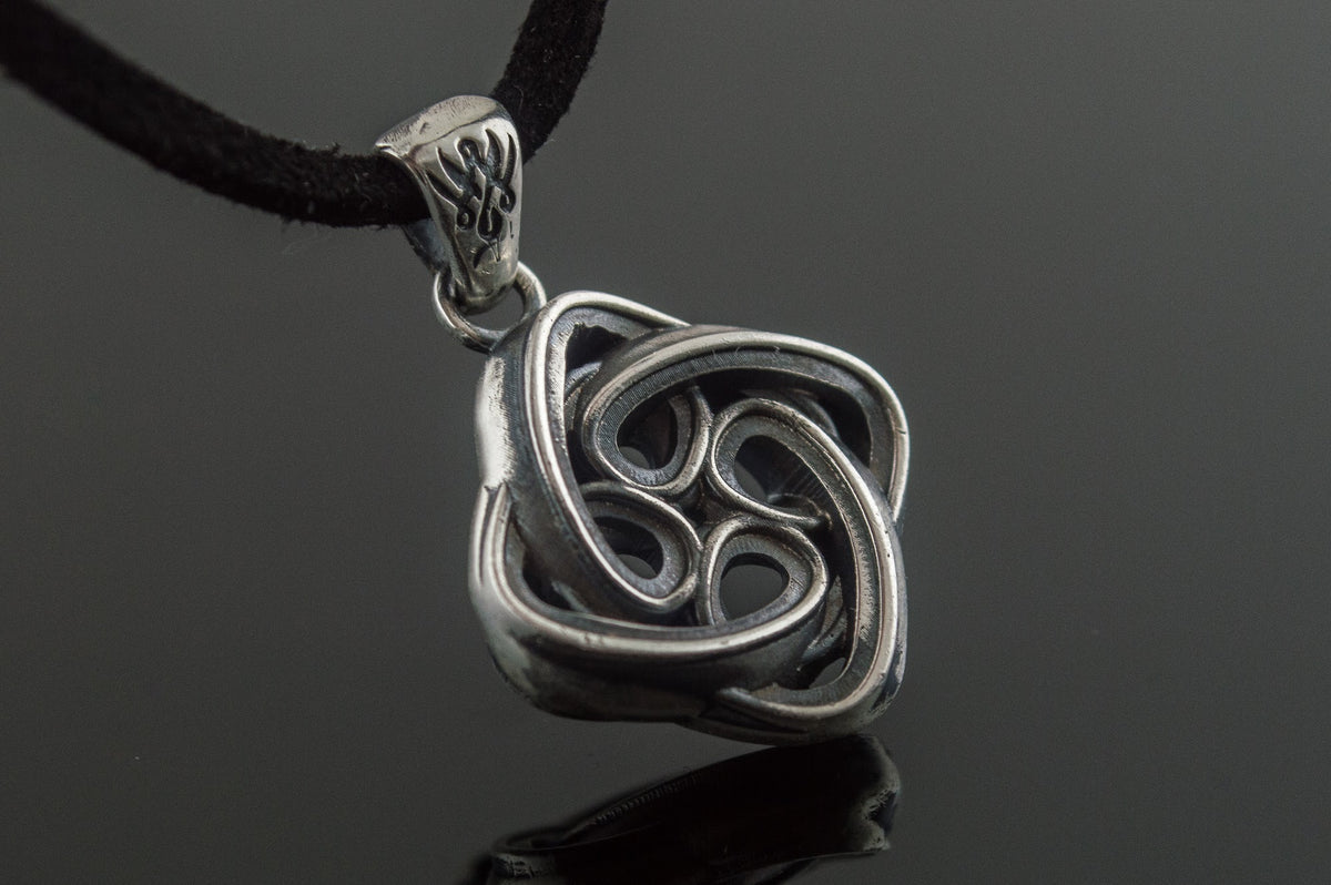 Pendentif Nœud Celtique et Ornement — Argent 925