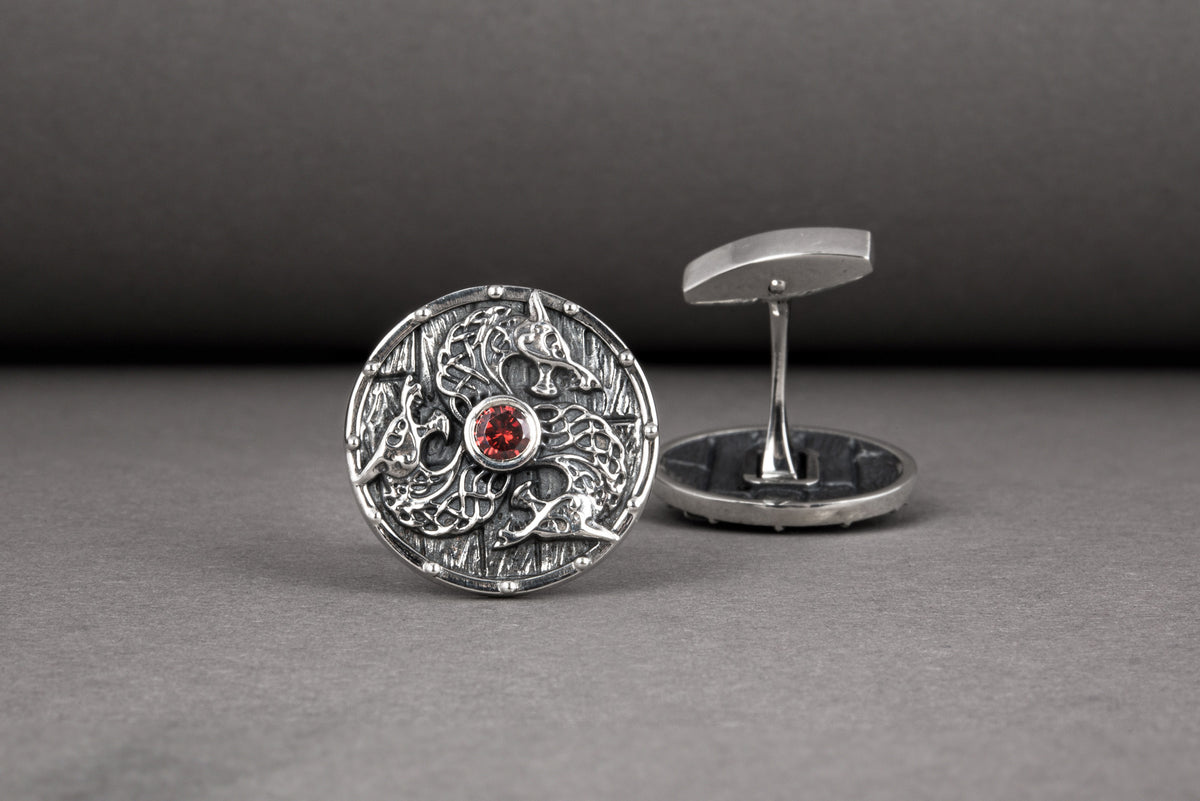 Boutons de manchette Viking Grand Modèle — Argent 925