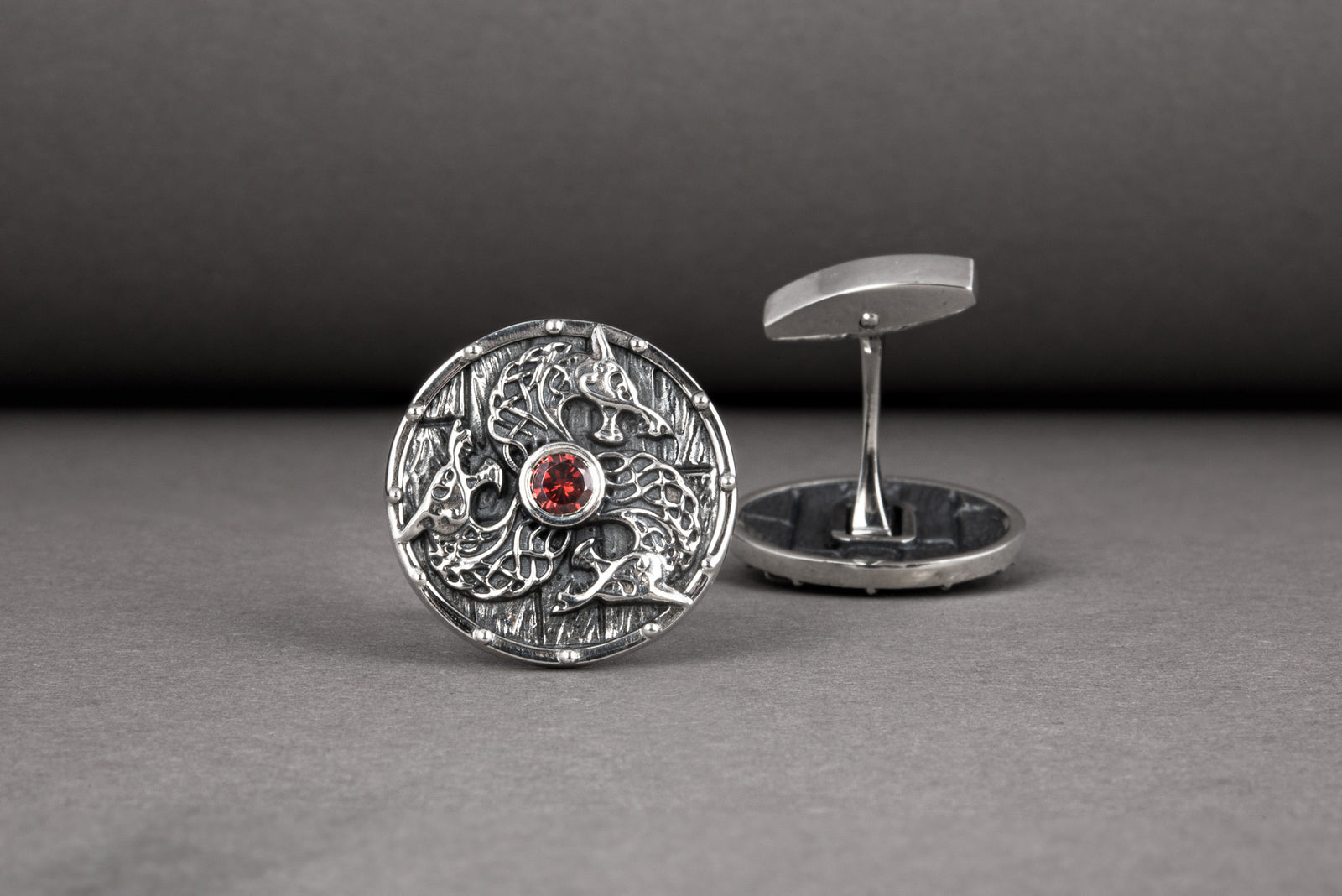Boutons de manchette Viking Grand Modèle — Argent 925