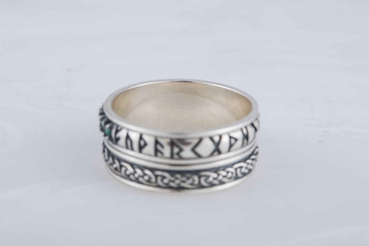 Bague Runes et Ornement Runique — Argent 925
