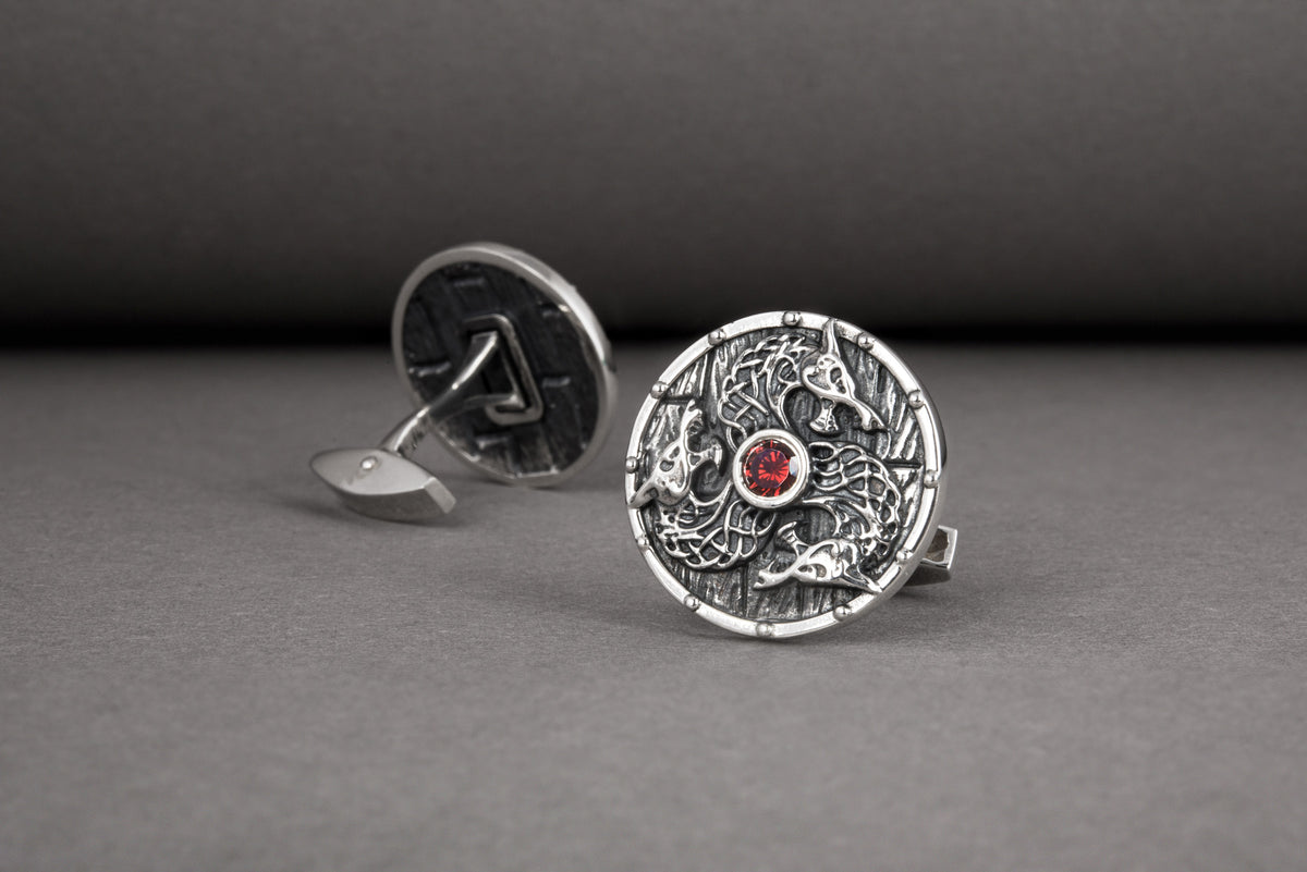 Boutons de manchette Viking Grand Modèle — Argent 925