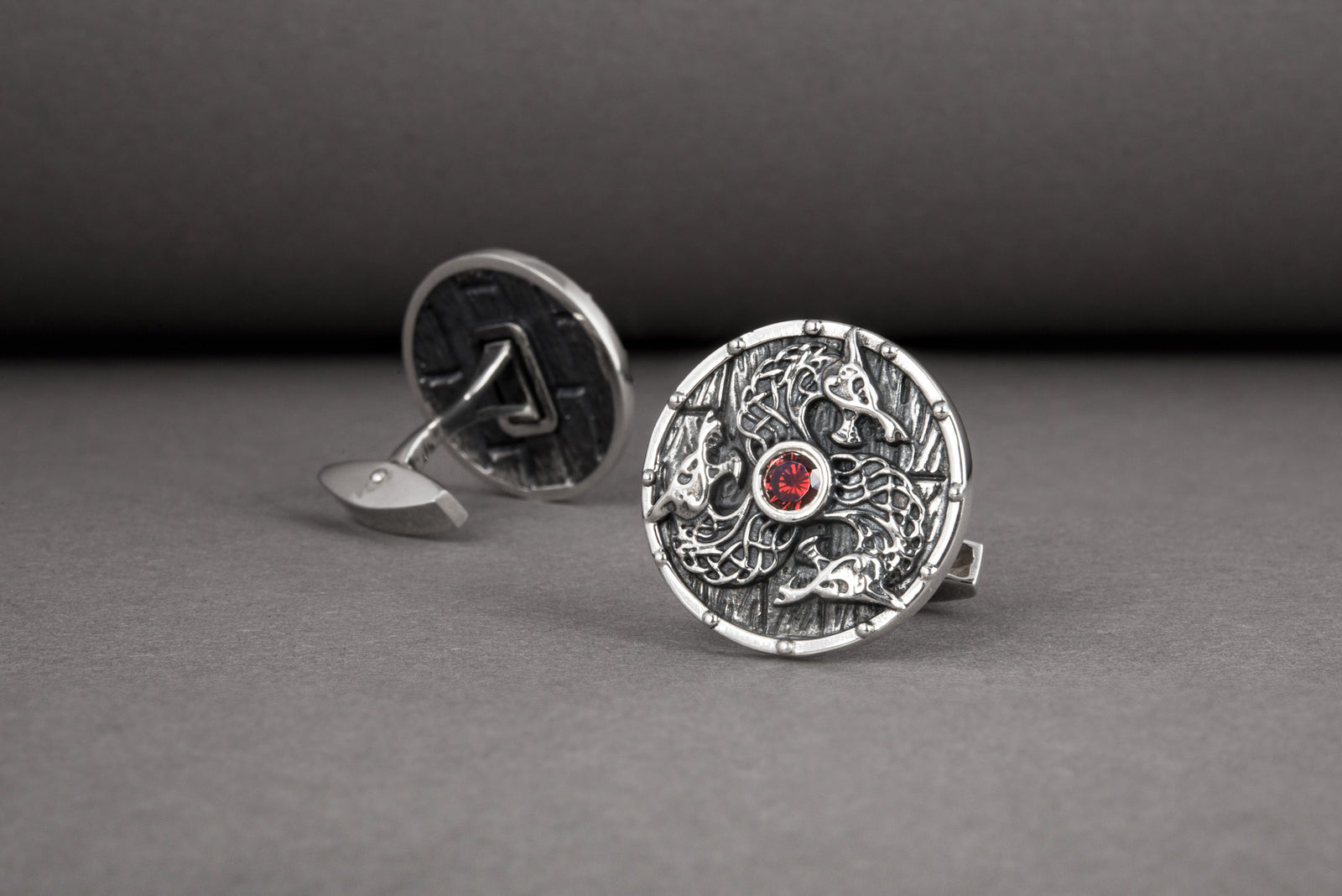 Boutons de manchette Viking Grand Modèle — Argent 925