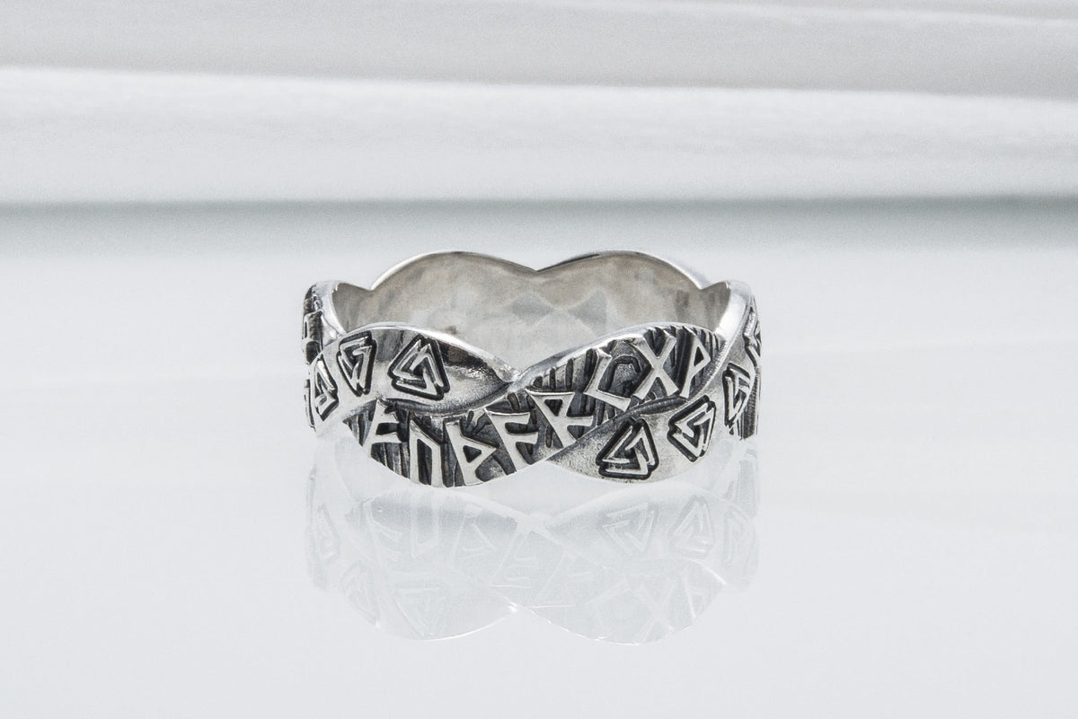 Bague Futhark Ancien et Valknut — Argent 925