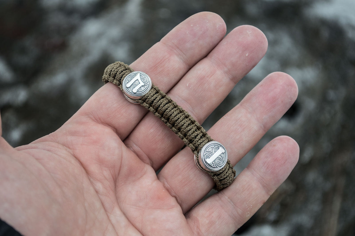 Bracelet Paracorde Marteau de Thor Rollon — Argent 925