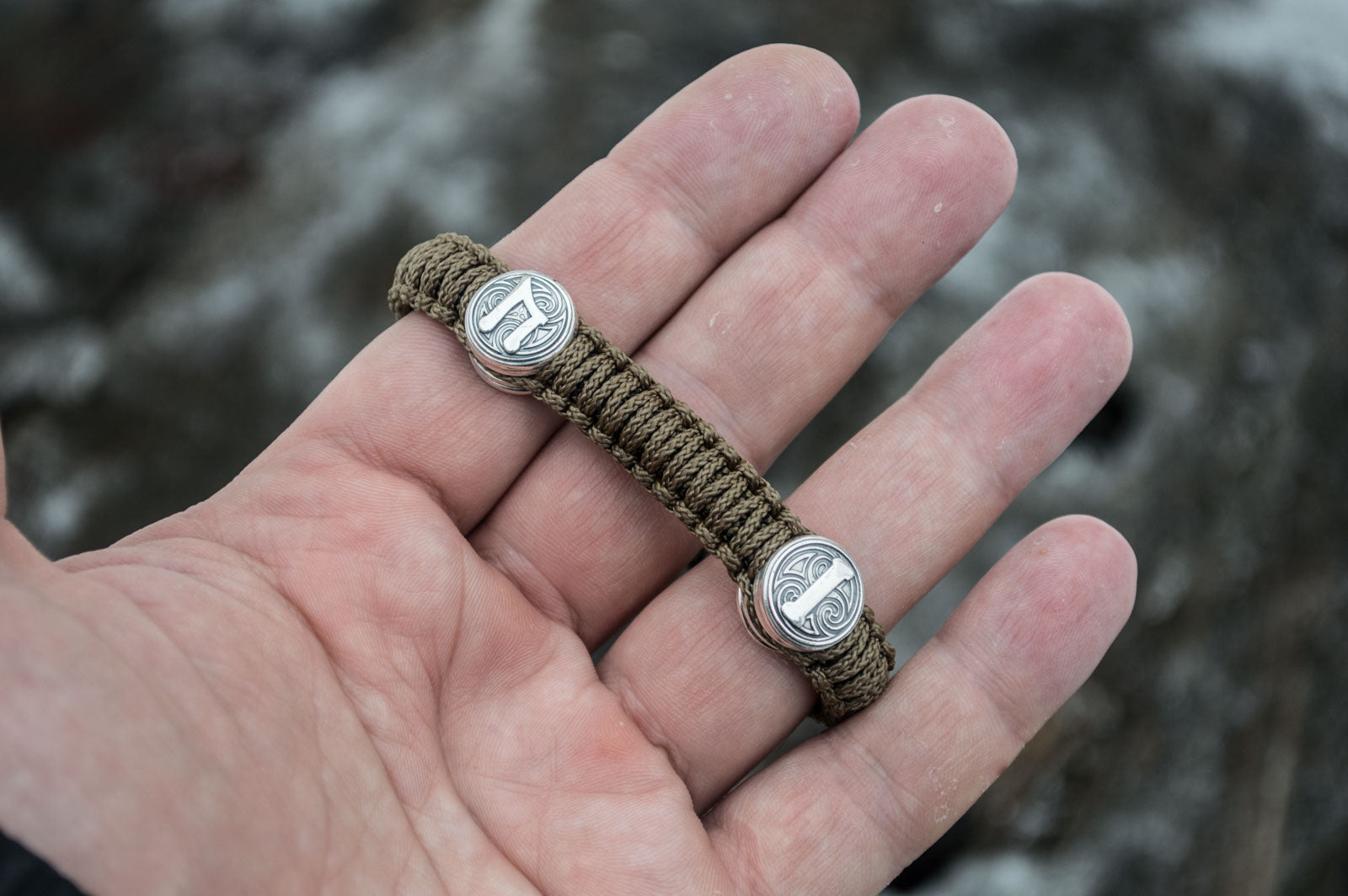 Bracelet Paracorde Marteau de Thor Rollon — Argent 925