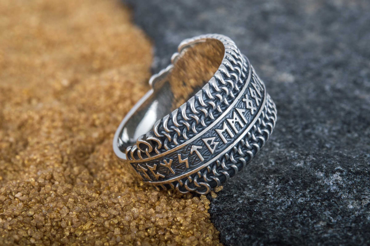 Bague Futhark Ancien et Runes Ivar — Argent 925
