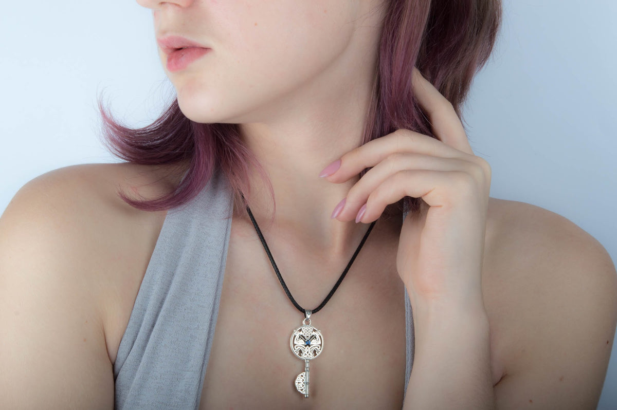 Pendentif Clé et Haches — Argent 925