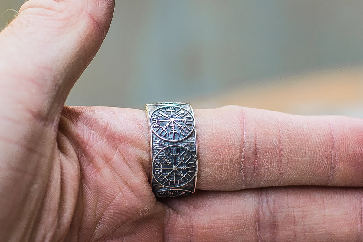 Bague Vegvisir et Boussole — Argent 925