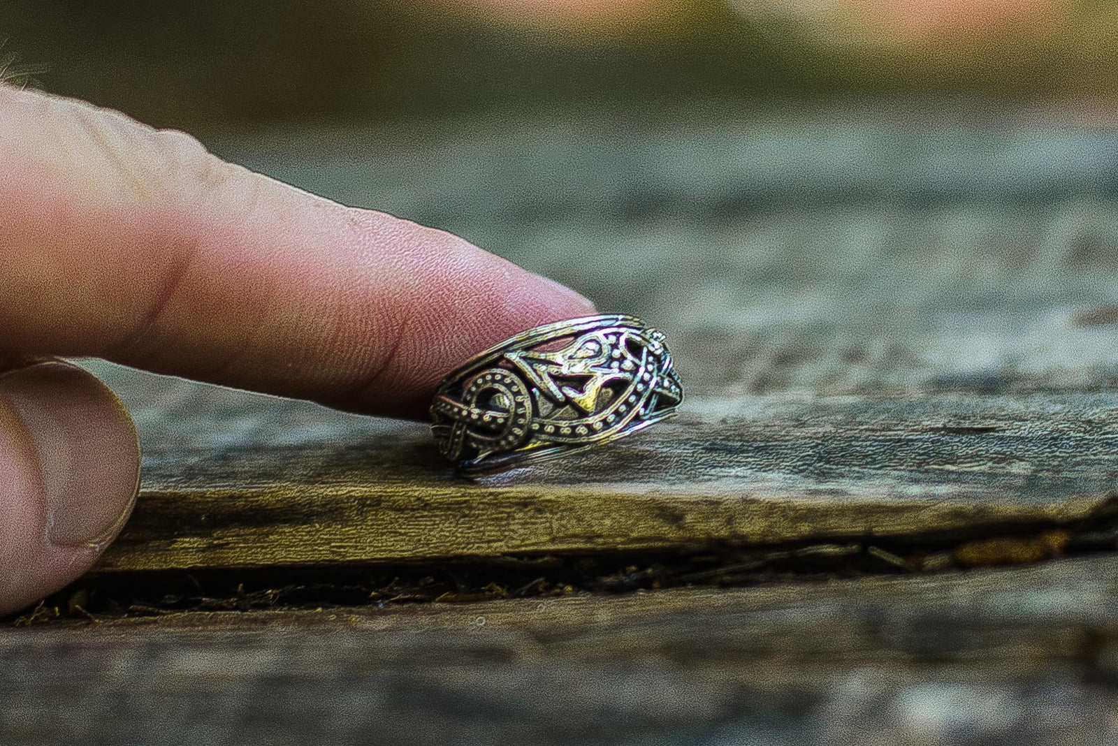 Bague Symboles Vikings Ragnar — Argent 925