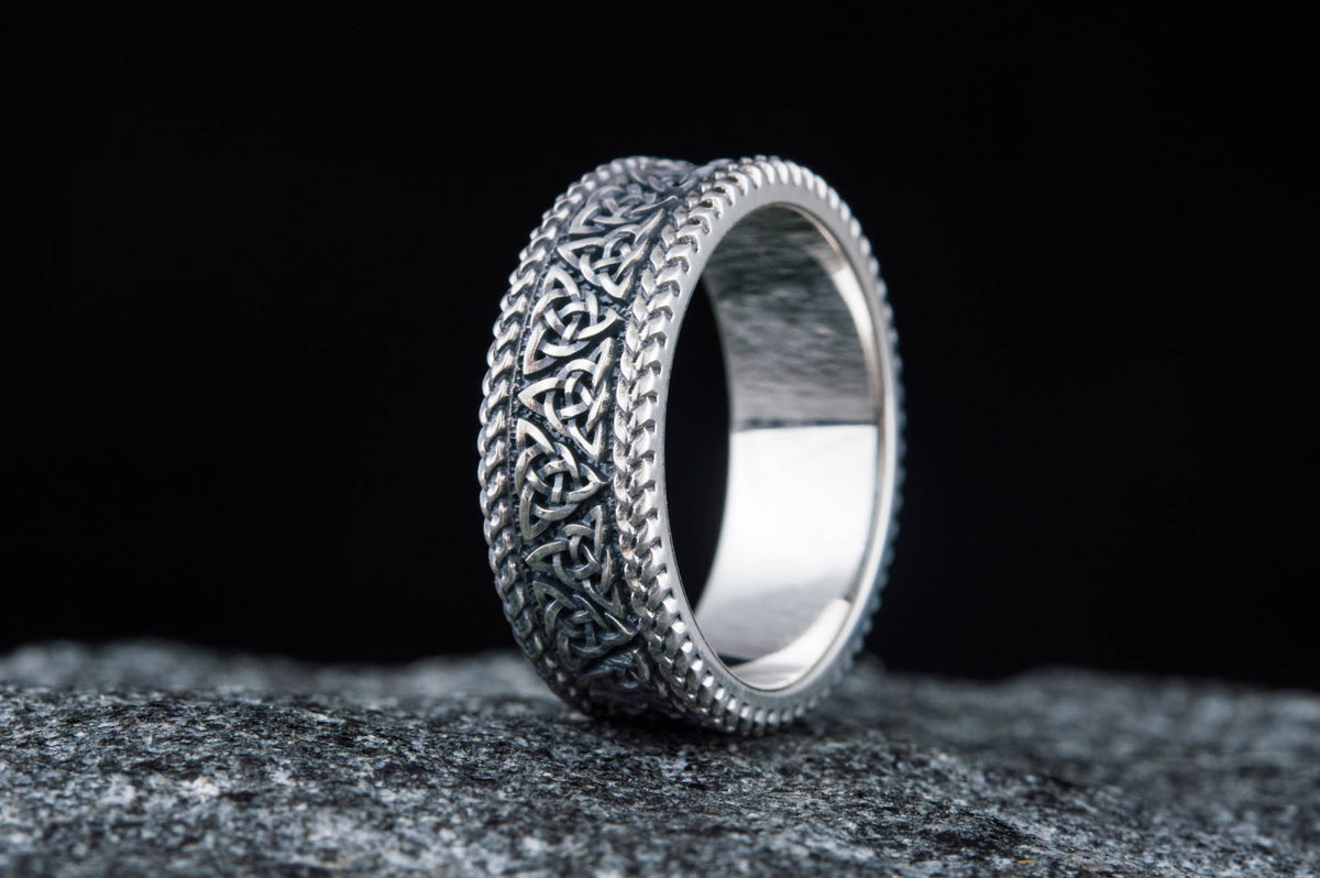 Bague Triquetra et Ornement — Argent 925