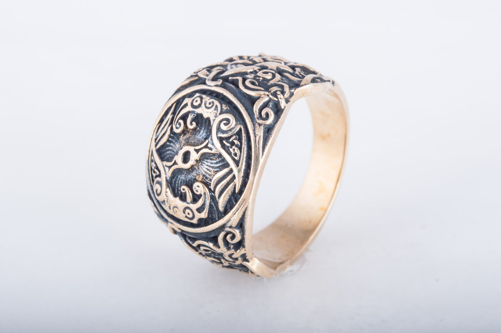 Bague Corbeau et Style Mammen — Bronze