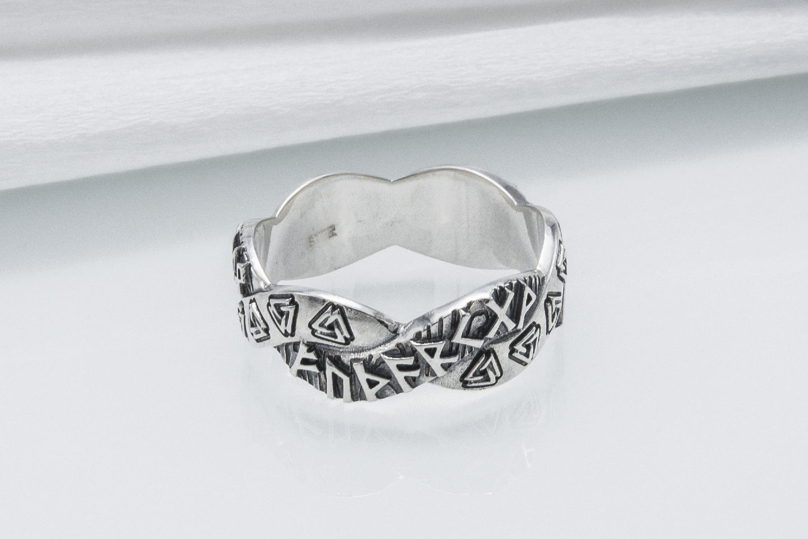 Bague Futhark Ancien et Valknut — Argent 925