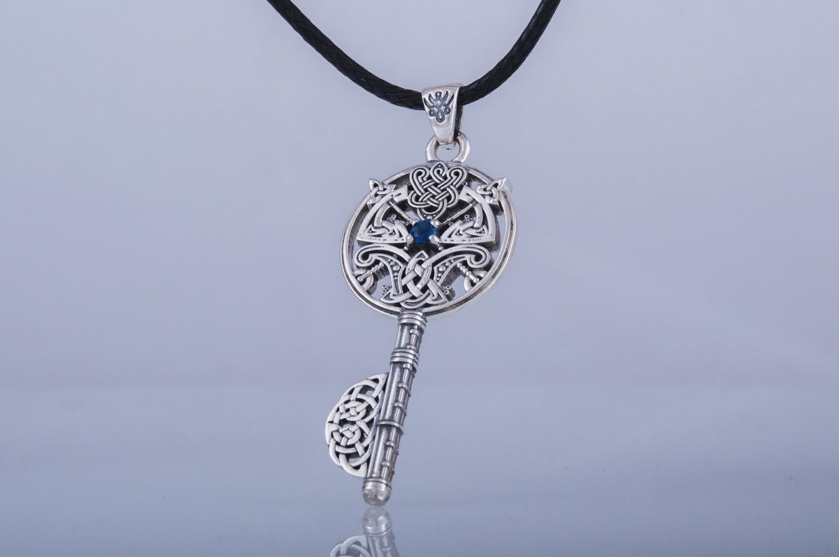 Pendentif Clé et Haches — Argent 925