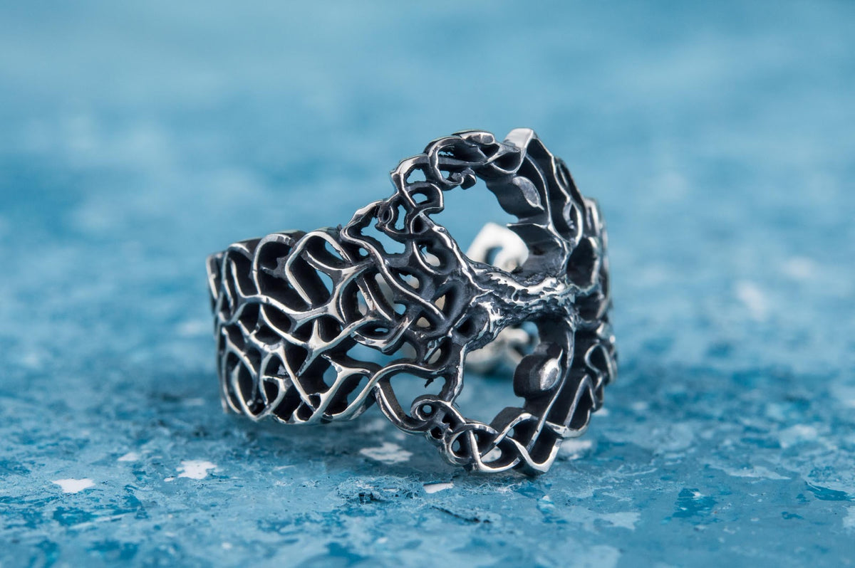 Bague Yggdrasil et Ornement Anneau — Argent 925