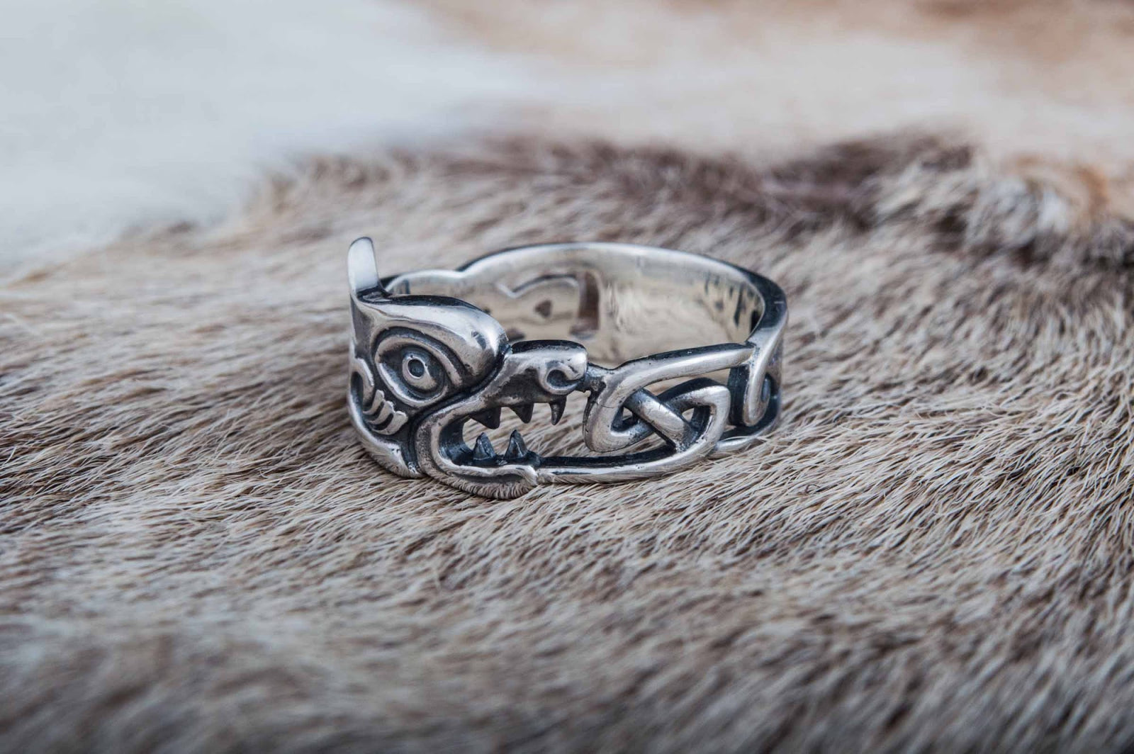 Bague Fenrir et Ornement — Argent 925