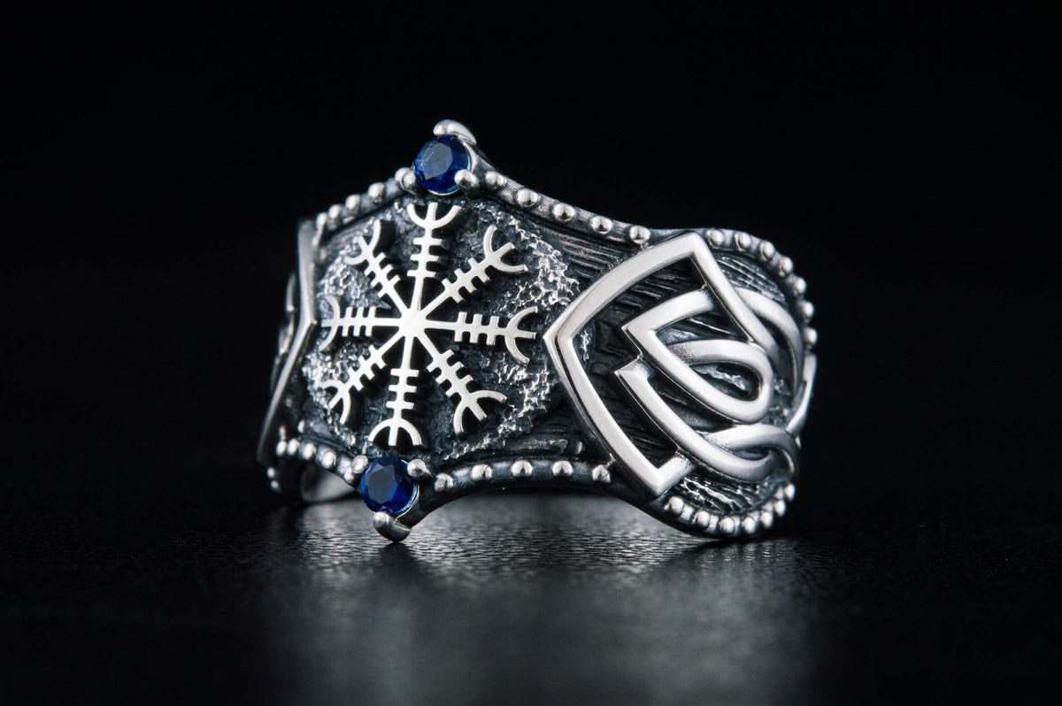 Bague Aegishjalmur et Ornement Floki — Argent 925