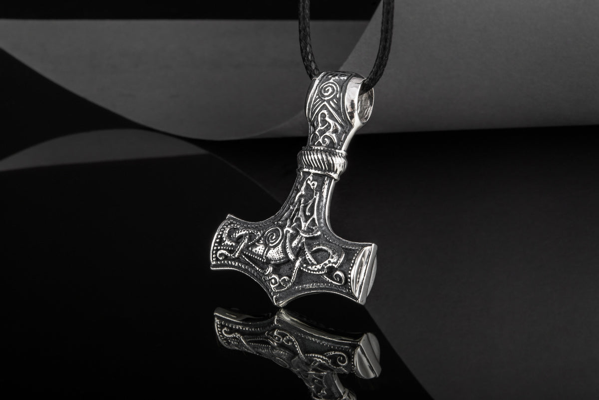 Pendentif Marteau de Thor et Mjölnir Ornement — Argent 925