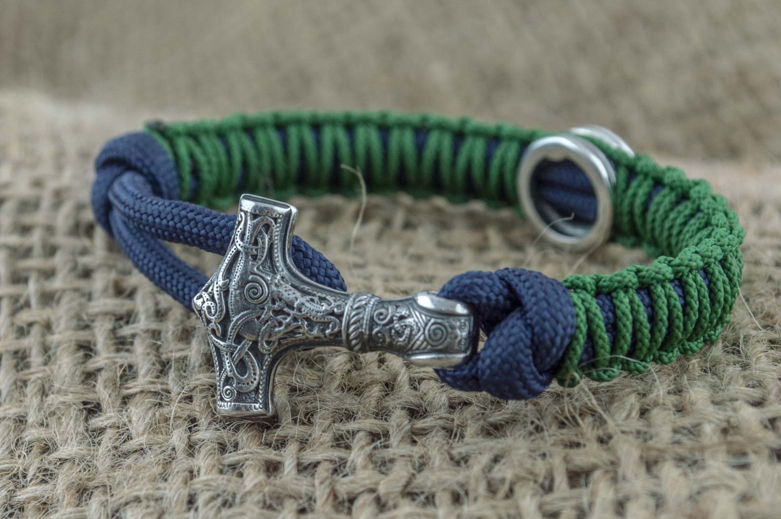 Bracelet Paracorde Marteau de Thor Rurik — Argent 925