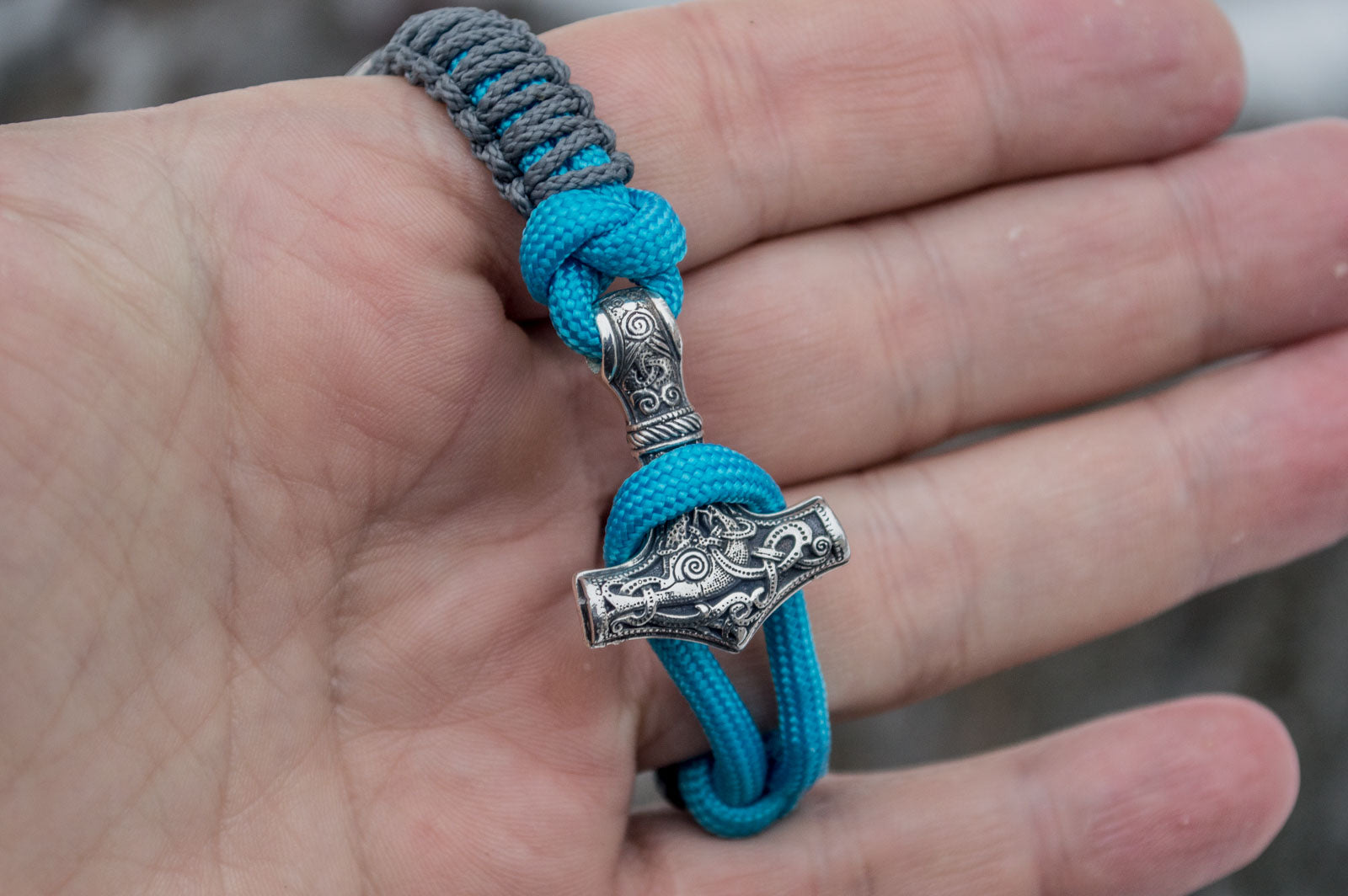 Bracelet Paracorde Marteau de Thor Harald — Argent 925