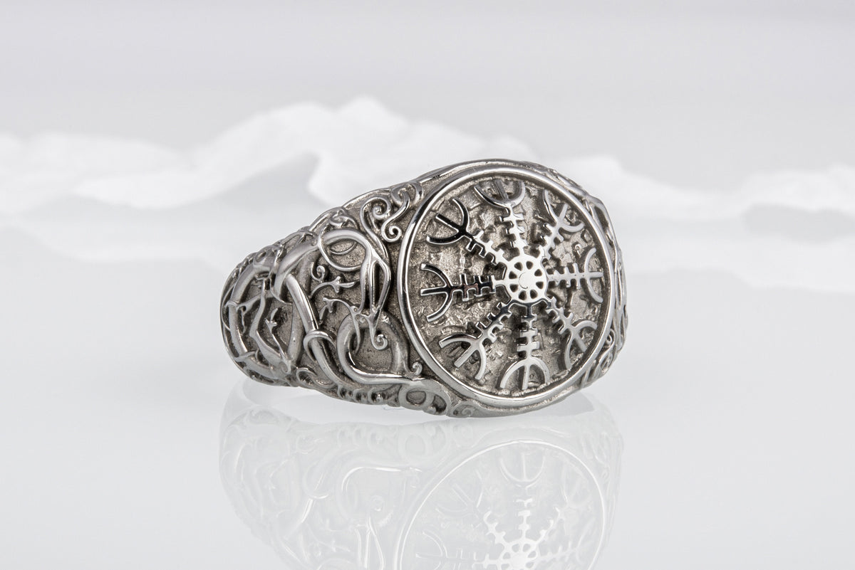 Bague Aegishjalmur et Style Urnes — Argent 925