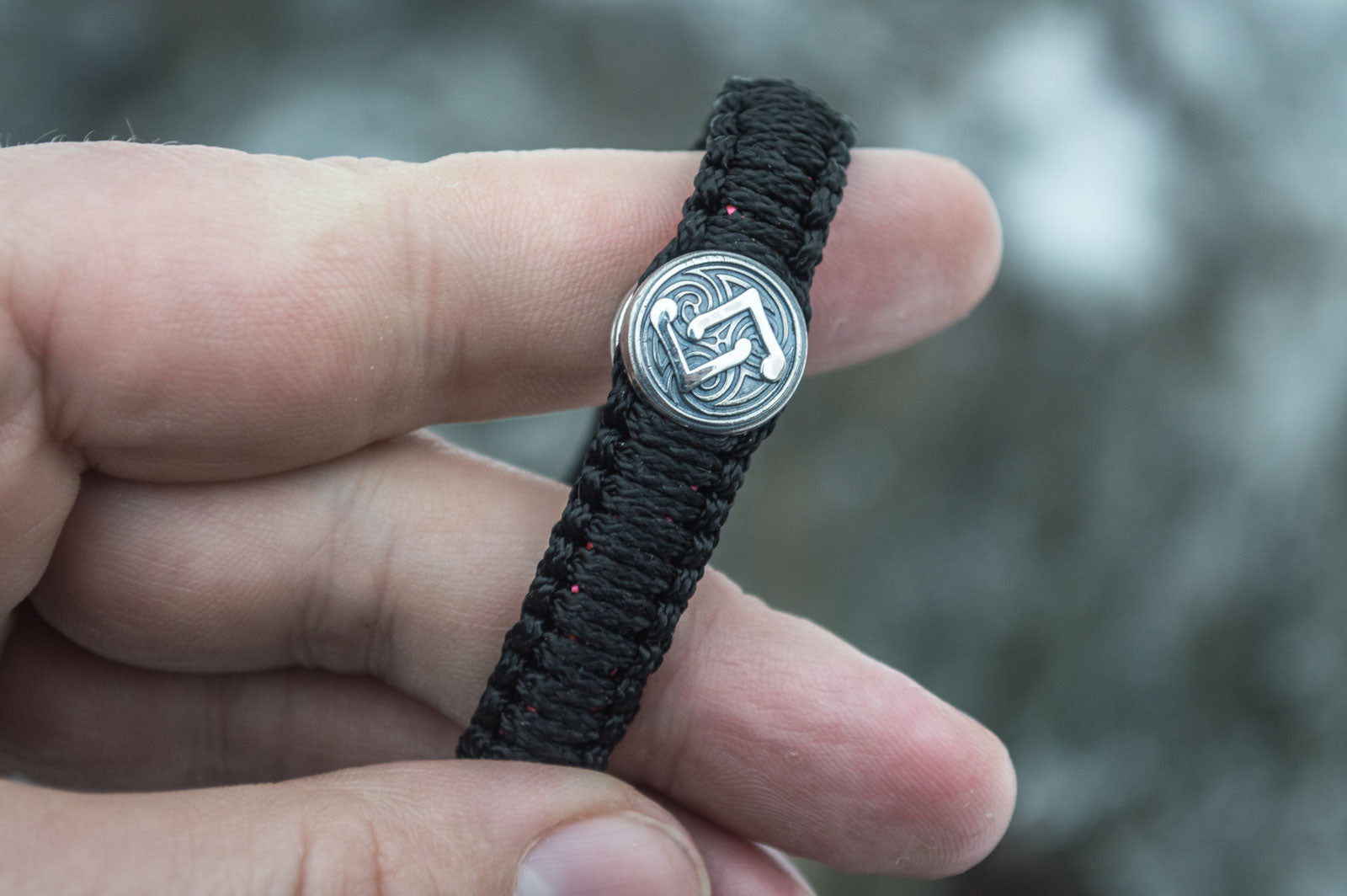 Bracelet Paracorde Marteau de Thor Olaf — Argent 925