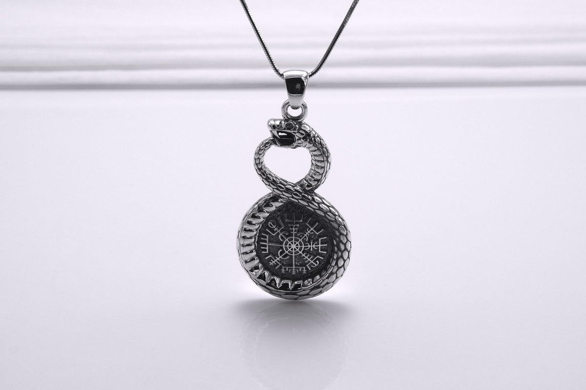 Pendentif Ouroboros et Vegvisir — Argent 925