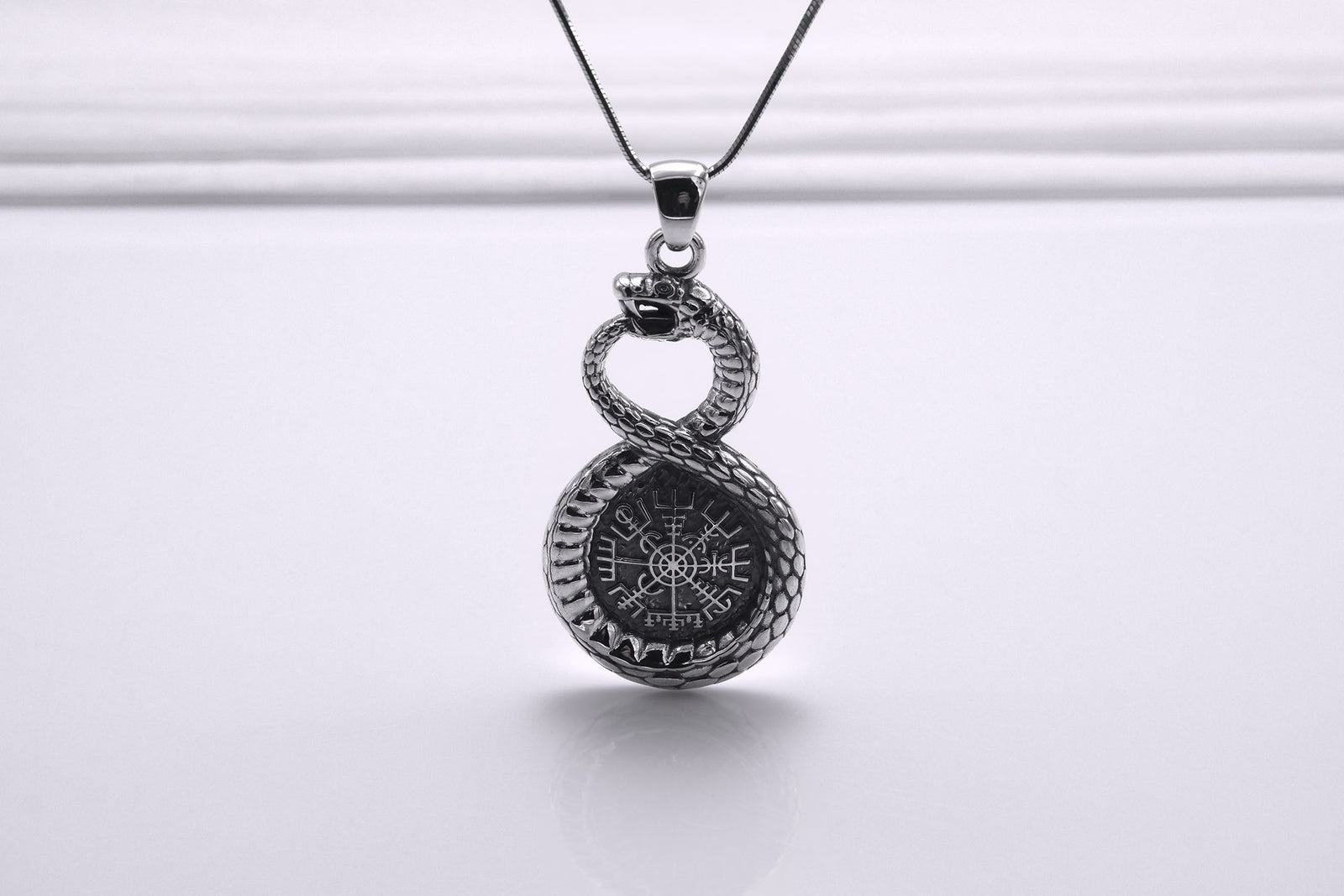 Pendentif Ouroboros et Vegvisir — Argent 925